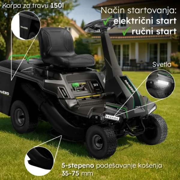 Traktorska kosilica ISKRA ERO IE-TM224-610 224 cm3 za košenje velikih travnatih površina