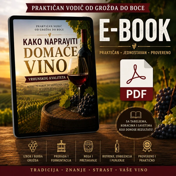 E-book Kako napraviti domaće vino vrhunskog kvaliteta – PDF vodič za proizvodnju vina